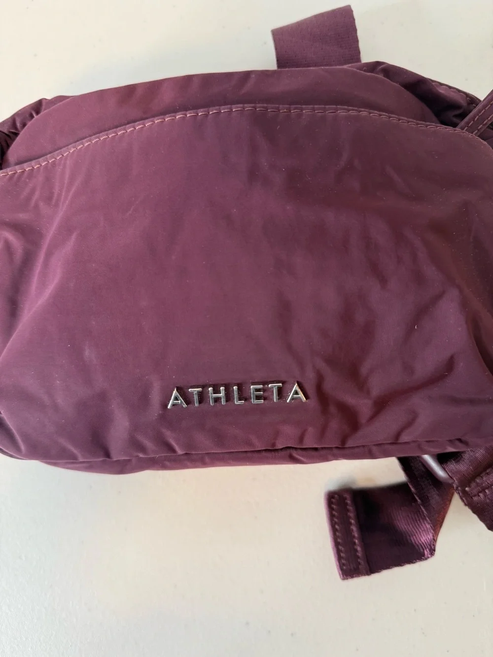 Athleta All About Large Crossbody Belt Bag Plum Purple Nylon Travel Festival